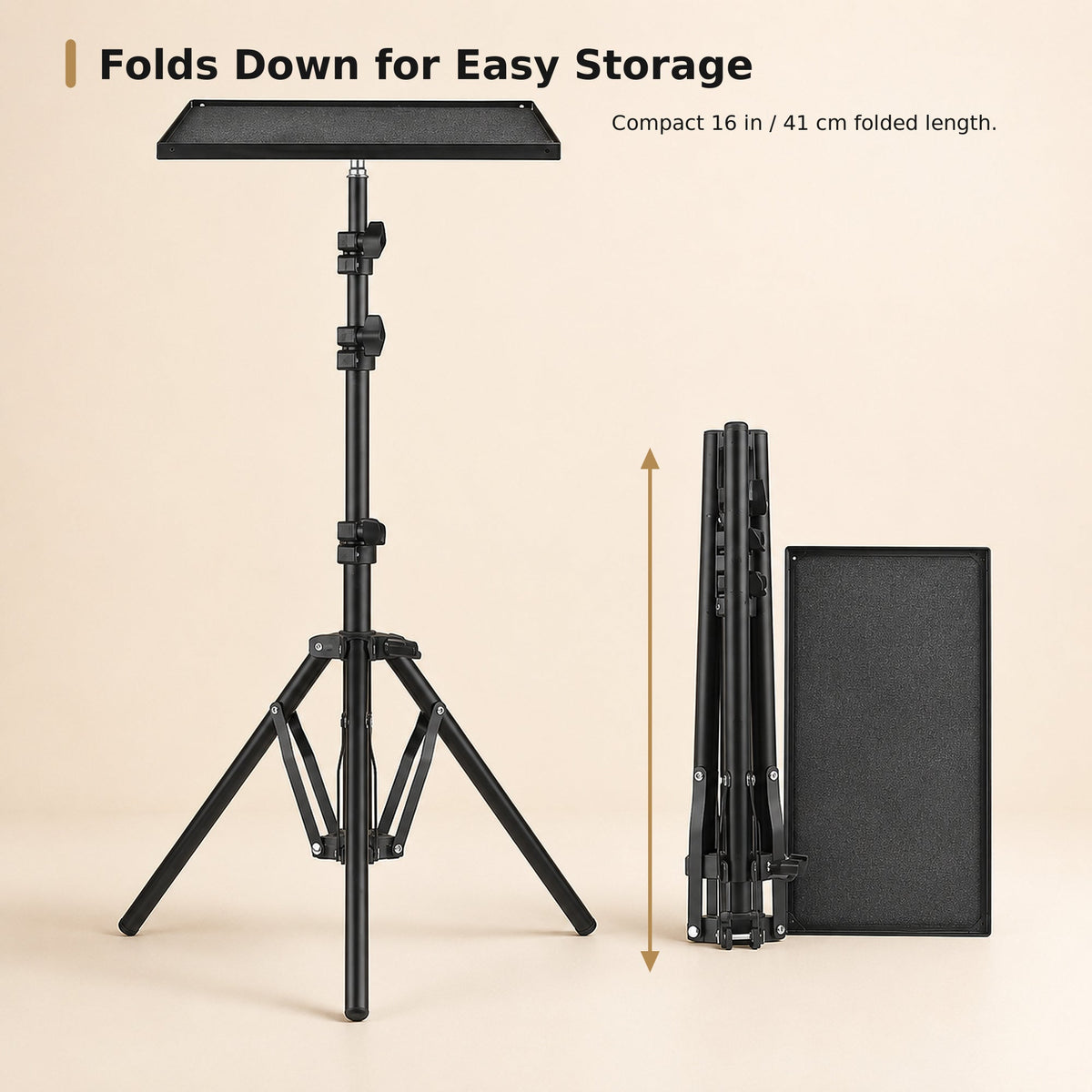 Cubey ProjectorMate folded for convenient storage and transport