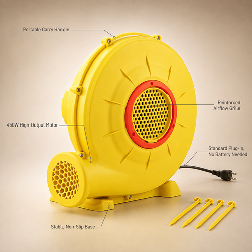 Cubey AirBlower 450W commercial air pump, front angle view