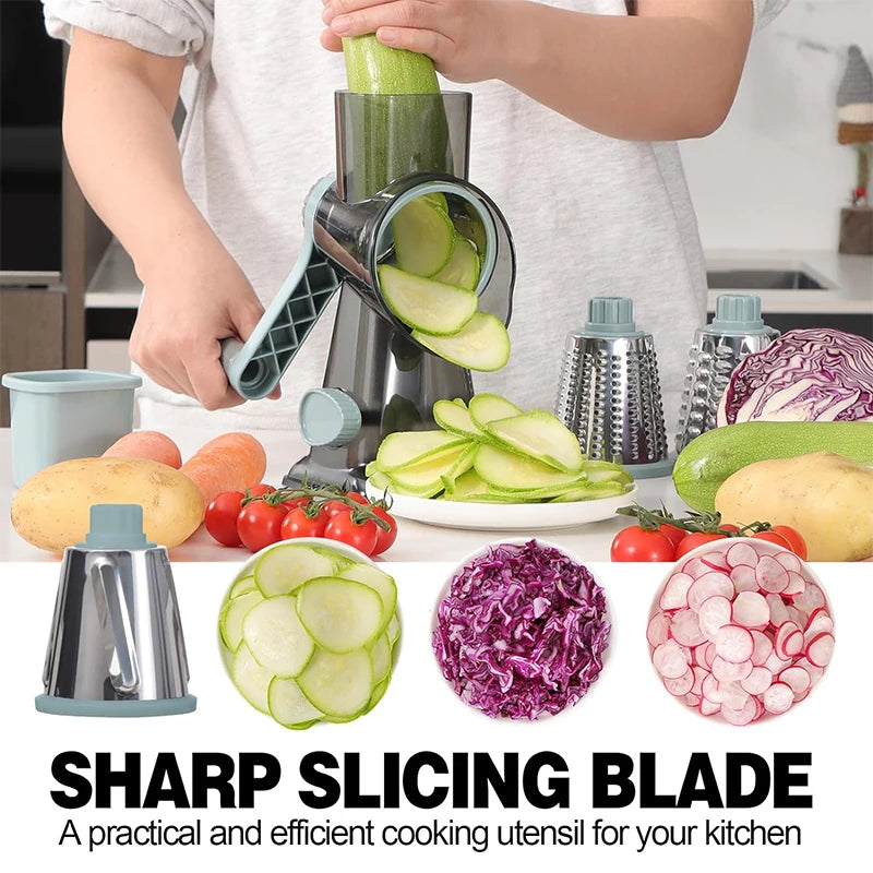 Cubey SliceMate – 3-in-1 Rotary Cheese Grater