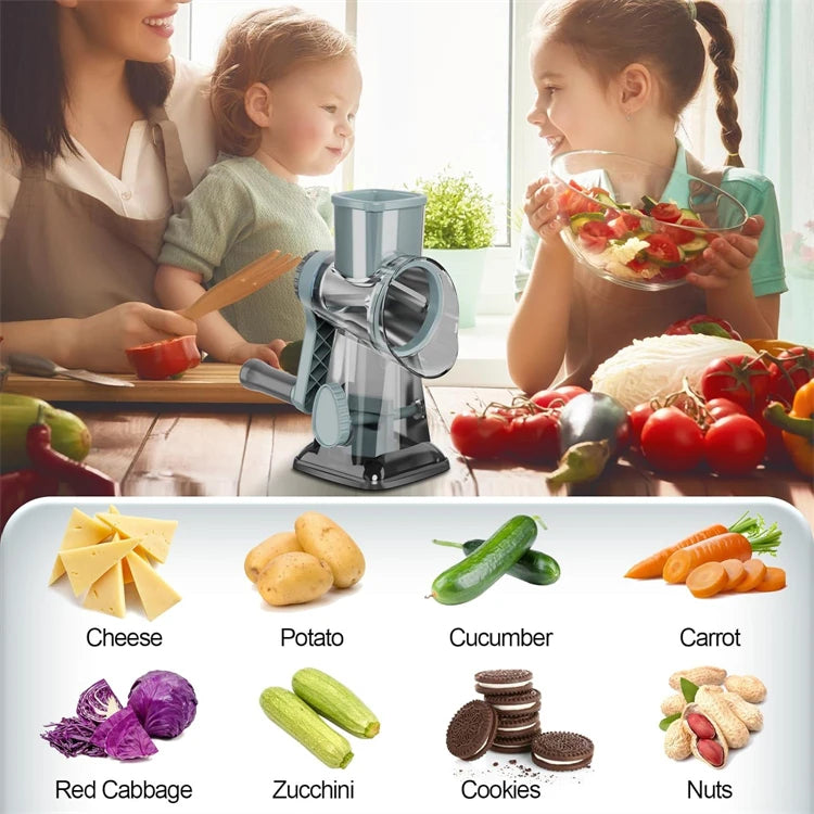 Cubey SliceMate – 3-in-1 Rotary Cheese Grater
