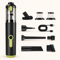 Cubey AirGrip cordless vacuum and included cleaning accessories