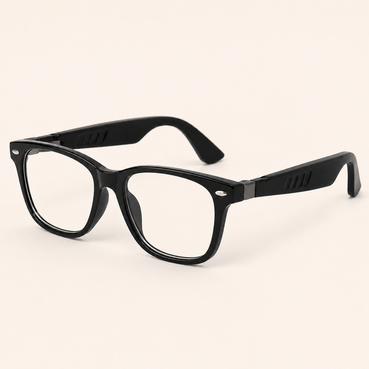 Cubey SoundLens black frame with clear blue-light lenses